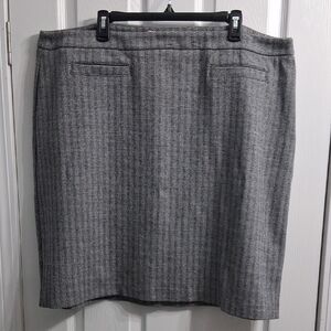 Talbots Skirt Woman Plus Size 22W Grey Black & White Herringbone Classic